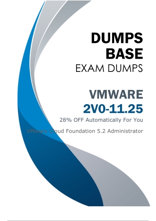 VMware 2V0-11.25 Dumps (V8.02) - Essential Materials to Streamline Your Prep