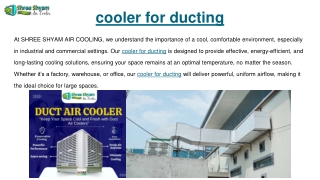 cooler for ducting