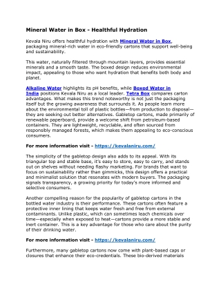 Mineral Water in Box - Healthful Hydration