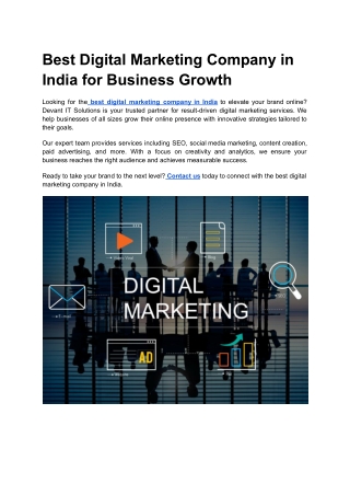 Best Digital Marketing Company in India for Business Growth