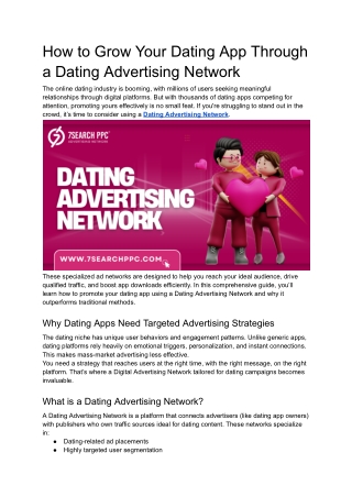 Dating Advertising Network