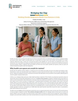 Gender-Responsive Health Care Systems