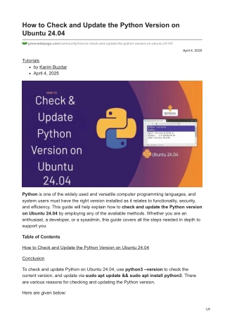 How to Check and Update the Python Version on Ubuntu 2404