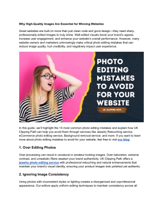 Common Photo Retouching Errors That Hurt Your Online Store