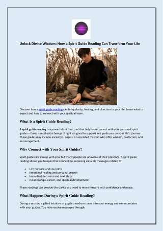 Unlock Divine Wisdom: How a Spirit Guide Reading Can Transform Your Life