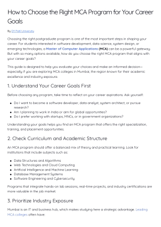How to Choose the Right MCA Program for Your Career Goals