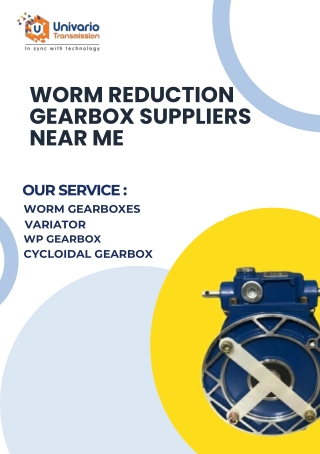Worm reduction gearbox suppliers near me