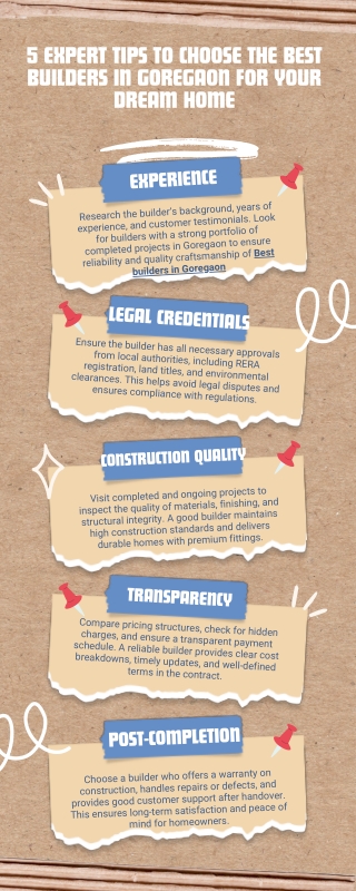 5 Expert Tips to Choose the Best Builders in Goregaon for Your Dream Home