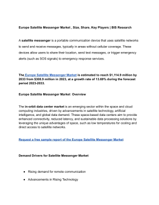 Europe Satellite Messenger Market Report