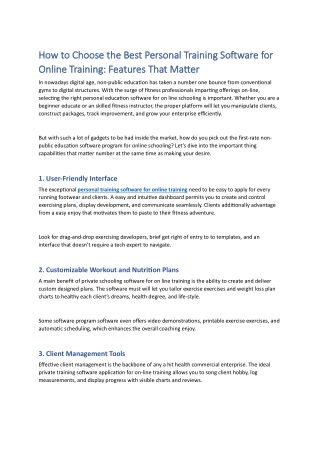 how to choose the best personal training software