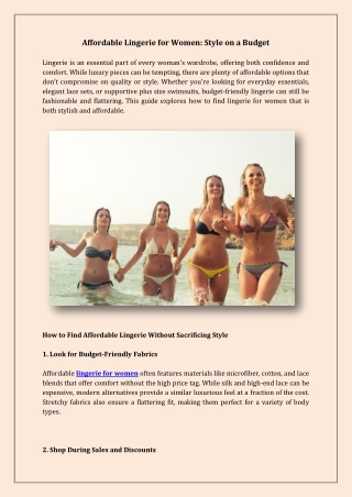 Affordable Lingerie for Women: Style on a Budget
