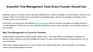 essential time management tools every founder