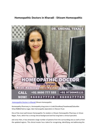 Homeopathic Doctors in Kharadi - Shivam Homeopathic