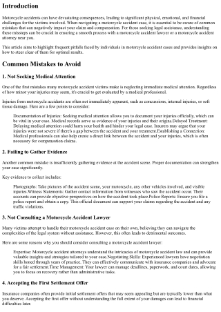 Avoiding Common Mistakes in Your Motorcycle Accident Case