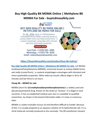 Buy High Quality BK MDMA Online Methylone BK MDMA For Sale - buymdmasafely
