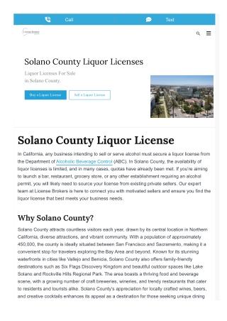 Solano Liquor License | Buy, Sell, or Transfer with Confidence