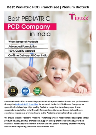 best pediatric pcd franchise e plenum biotech