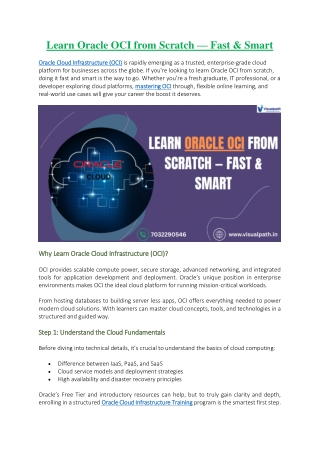 learn oracle oci from scratch fast smart