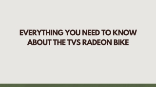 Everything You Need to Know About the TVS Radeon Bike