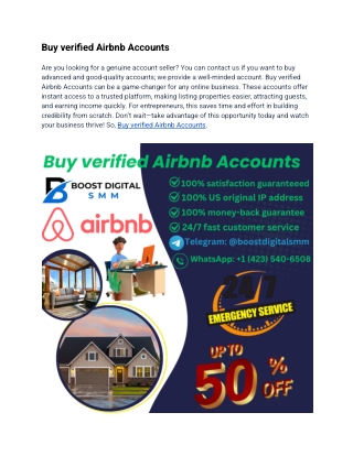 Buy verified Airbnb Accounts