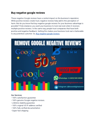 Buy negative google reviews