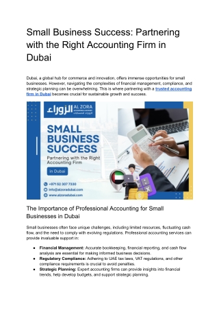 Small Business Success_ Partnering with the Right Accounting Firm in Dubai