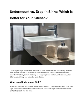 undermount vs drop in sinks which is better for your kitchen