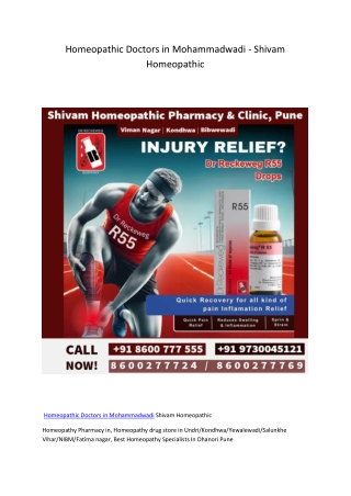 Homeopathic Doctors in Mohammadwadi - Shivam Homeopathic
