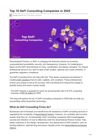 Top 10 DeFi Consulting Companies in 2025