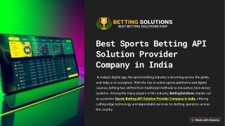Sports Betting API Solution Provider Company in India