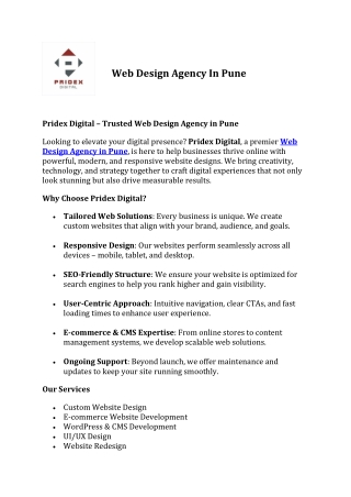 Web Design Agency In Pune