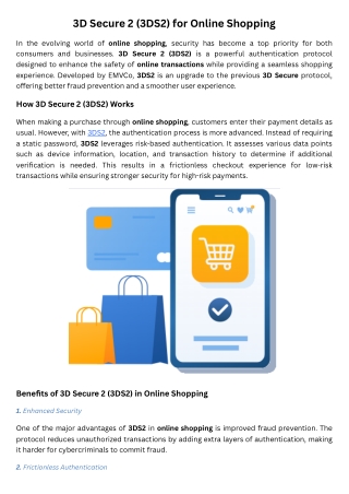 3D Secure 2 (3DS2) for Online Shopping