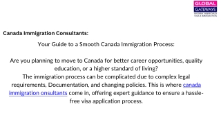 Canada Immigration Consultants