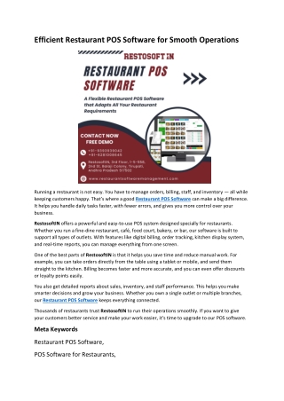 efficient restaurant pos software for smooth
