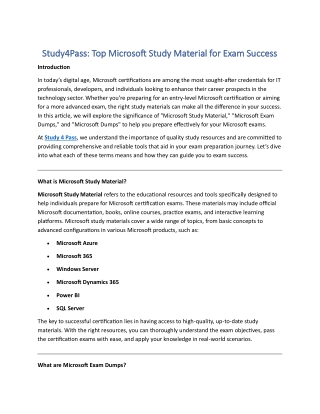 study4pass top microsoft study material for exam