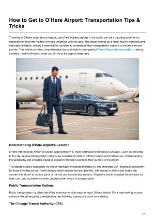 How to Get to O’Hare Airport Transportation Tips & Tricks