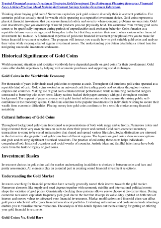 Gold Coin Investment Tips: Important Insights for New Investors