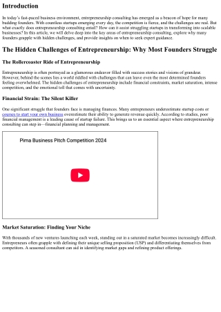 Dissecting the Key Areas of Entrepreneurship Consulting: What Founders Need to K