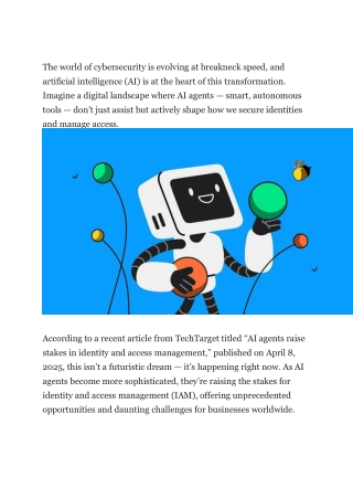 AI Agents Are Revolutionizing Identity and Access Management What You Need to Know in 2025
