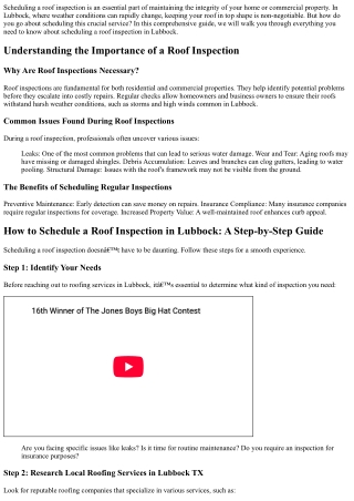 scheduling a roof inspection is an essential part