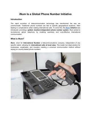 inum is a global phone number initiative