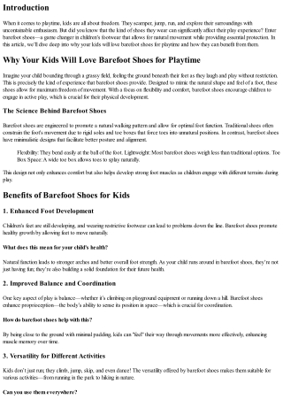 Why Your Kids Will Love Barefoot Shoes for Playtime