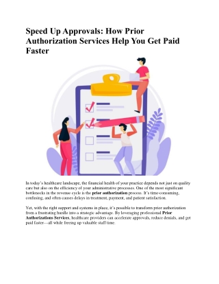 Speed Up Approvals: How Prior Authorization Services Help You Get Paid Faster