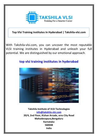 Physical Design Training Institutes In Bangalore | Takshila-vlsi.com