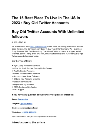Buy Old Twitter Accounts