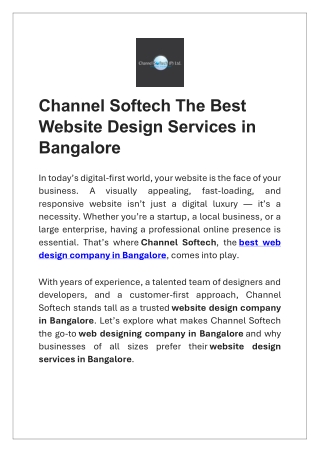 channel softech the best website design services