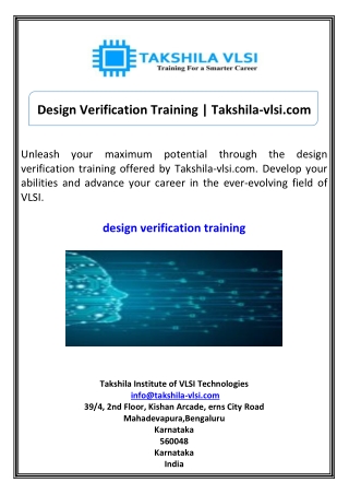 Design Verification Training Takshila-vlsi.com