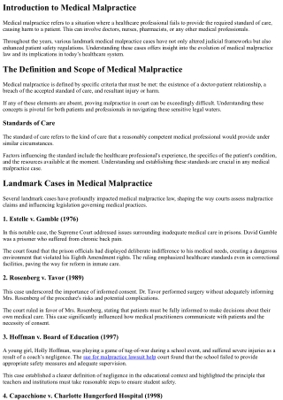 Turning Point: Landmark Medical Malpractice Cases
