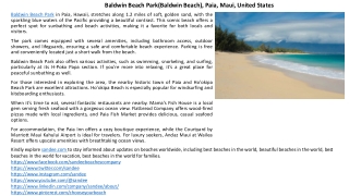 Baldwin Beach Park in Paia, Hawaii, USA: Camping, Biking, Fishing & More