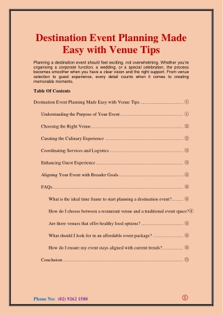 Destination Event Planning Made Easy with Venue Tips